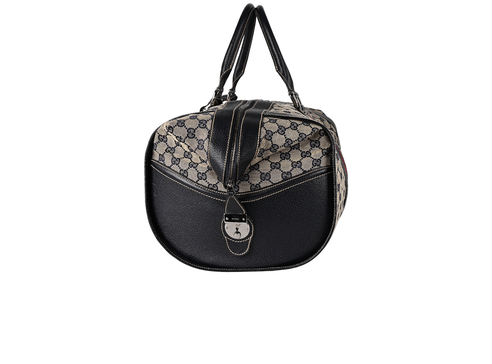 Large Savoy GG Duffel, &pound;850, Handbags, Beige/Navy, Canvas/Leather, Bottom view